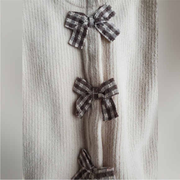 NWOT Zara kids / toddler Cream sweater cardigan with bow front - Picture 3 of 4